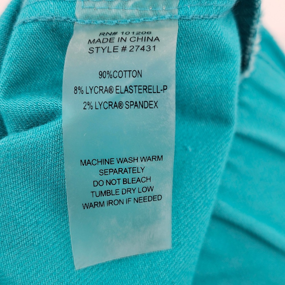 Soft Surroundings Pants Womens XS Turquoise Pull On Snap Hem Stretch 27431 - Picture 5 of 8